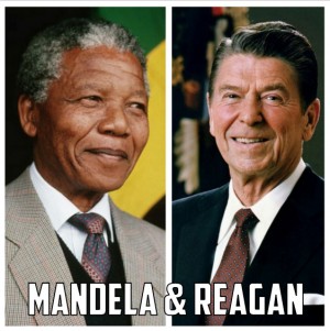Nelson Mandela and Ronald Reagan